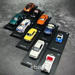 BMW 1/64 Diecast car model 10-pc set dealer's Edition Each Model W display case