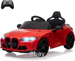 BMW M4 Licensed 12V Kids Electric Car Twin Motors LED Music Parental Remote