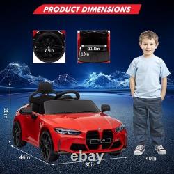 BMW M4 Licensed 12V Kids Electric Car Twin Motors LED Music Parental Remote