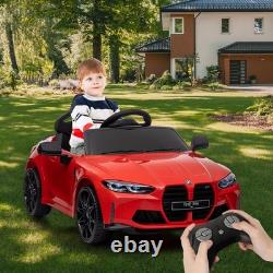 BMW M4 Licensed 12V Kids Electric Car Twin Motors LED Music Parental Remote