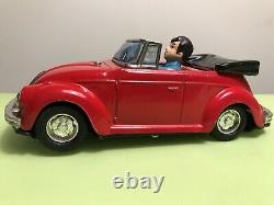 Bandai Vw Beetle Convertible Tin Lithographed Remote Control Car Made In Japan