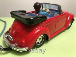 Bandai Vw Beetle Convertible Tin Lithographed Remote Control Car Made In Japan