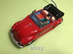 Bandai Vw Beetle Convertible Tin Lithographed Remote Control Car Made In Japan