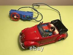 Bandai Vw Beetle Convertible Tin Lithographed Remote Control Car Made In Japan