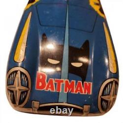 Batman Batmobile Car Tin Toy Aoshin Blue Vintage Showa Retro