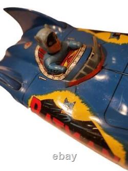 Batman Batmobile Car Tin Toy Aoshin Blue Vintage Showa Retro