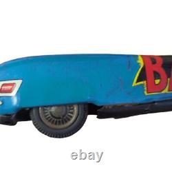 Batman Batmobile Car Tin Toy Aoshin Blue Vintage Showa Retro