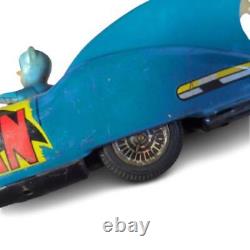 Batman Batmobile Car Tin Toy Aoshin Blue Vintage Showa Retro