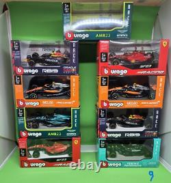 Bburago Die-Cast Rreplica Collectible Race Car Vehicles Lot of 9