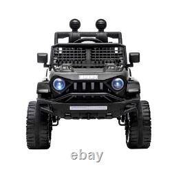 Black 12V Kids Car Power Wheels Ride-on Truck Vehicle withRemote Control LED Light