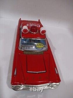 CADILLAC Fire Chiefs Car Battery Operated -Flashing Red Light-MIB-WORKS