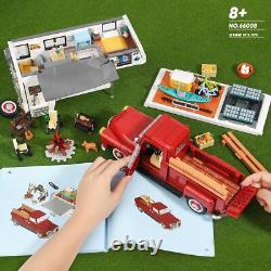 Car Building Block, 2-in-1 Camper Van Building and Farm Pickup Truck Building