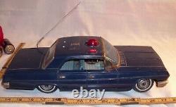 Chevrolet Impala 007 Unmarked Secret Agent Spy Car Tin Battery Toy Works