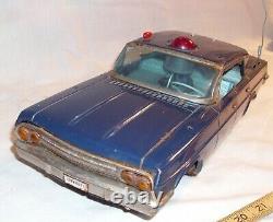 Chevrolet Impala 007 Unmarked Secret Agent Spy Car Tin Battery Toy Works