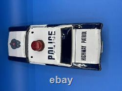 Chevrolet Police Highway Patrol Car Vintage 1960's Battery Tin Litho Japan WORKS
