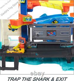 City Toy Car Track Set, Attacking Shark Escape Playset with 164 Scale Vehicle