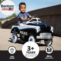 Classic Police Car Toy, Kids Police Car Ride-On, Toddler Pedal Car, Durable Stee