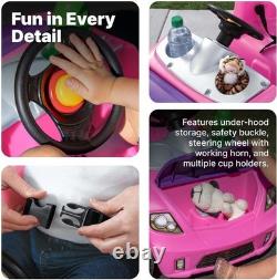 Compact Whisper Ride Push Car for Toddlers Lightweight, Easy to Clean, Pink