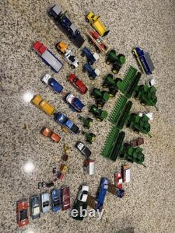 Diecast Toy Vehicle Lot Green Farm Tractors Combines Cars Trucks Trailers