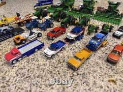 Diecast Toy Vehicle Lot Green Farm Tractors Combines Cars Trucks Trailers