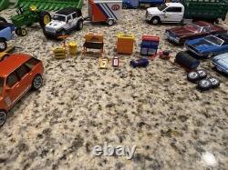 Diecast Toy Vehicle Lot Green Farm Tractors Combines Cars Trucks Trailers