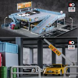 Diorama 1/64 Model Car Parking Lot 2 Levels Japan Style Vehicle Display Gifts