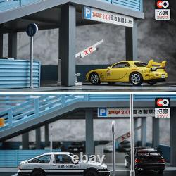 Diorama 1/64 Model Car Parking Lot 2 Levels Japan Style Vehicle Display Gifts