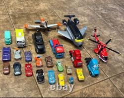 Disney Pixar Cars & Planes PLASTIC Toy Vehicles Group Lot Set of 25