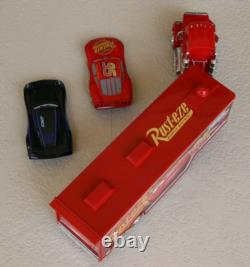 Disney Pixar Cars Super Liner Trailer Mack Hauler 2 Vehicles Jada Toy 98627 RARE