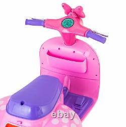 Disney Scooter Minnie Mouse Kids Ride-On Vehicle Toddler Girls Toy w Side Car