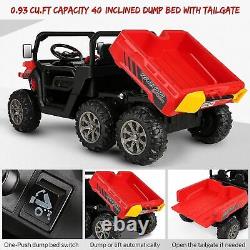 Electric 24V Ride On Toys UTV Vehicles with Dump Bed 4WD Power Ride-on 6 Wheels