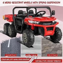 Electric 24V Ride On Toys UTV Vehicles with Dump Bed 4WD Power Ride-on 6 Wheels