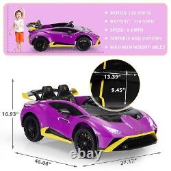 Electric Kids Ride On Car 12V Lamborghini Remote Control Toy Vehicle LED Lights
