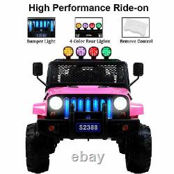 Electric Kids Ride On Off-Road Cars 12V Motorized Vehicles withRC Music Pink