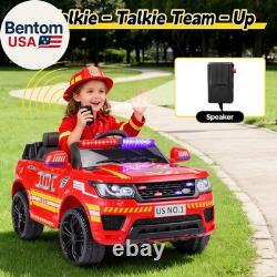 Fire Truck Ride on Car 12V Kids' Electric Vehicles with Bluetooth by