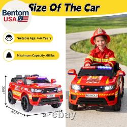 Fire Truck Ride on Car 12V Kids' Electric Vehicles with Bluetooth by
