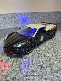 Florida Highway Patrol Chevrolet C8 Corvette with All Flashing Lights