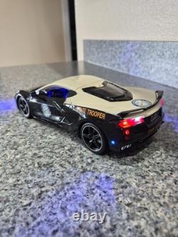 Florida Highway Patrol Chevrolet C8 Corvette with All Flashing Lights