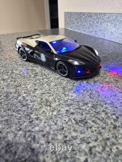 Florida Highway Patrol Chevrolet C8 Corvette with All Flashing Lights
