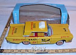 Ford Fairlane Yellow Cab Car Tin Friction Toy Japan Boxed