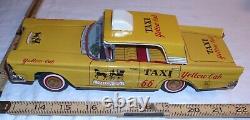 Ford Fairlane Yellow Cab Car Tin Friction Toy Japan Boxed