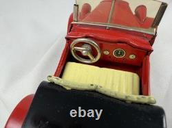 Friction Toy Car MG Red Convertible Windshield Touring Roadster
