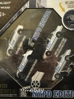 Greenlight Hot Pursuit NYPD Four-Car Pack Edition Film Reels with Chase Car (RARE)
