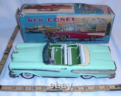 Haji New Edsel Ford Convertible Tin Friction Toy Car Boxed Sharp