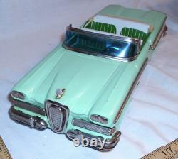 Haji New Edsel Ford Convertible Tin Friction Toy Car Boxed Sharp