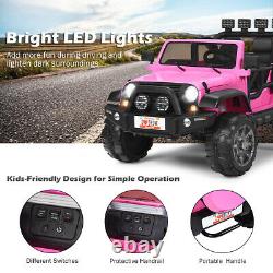 HoneyJoy 12V Kids Ride On Car 2 Seater Truck RC Electric Vehicle withStorage Pink