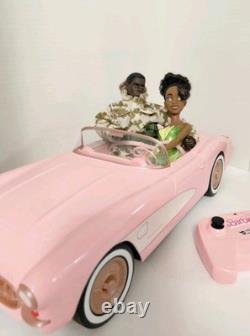 HotWheel Barbie Movie 1956 Corvette Car Pink W Remot 2 AA Military Princess Doll