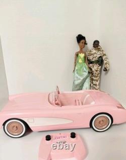 HotWheel Barbie Movie 1956 Corvette Car Pink W Remot 2 AA Military Princess Doll