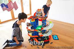 Hot Wheel Toy Car Track Set Ultimate Vehicle Garage T Rex Dinosaur 3 Ft Tall US