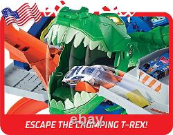 Hot Wheel Toy Car Track Set Ultimate Vehicle Garage T Rex Dinosaur 3 Ft Tall US